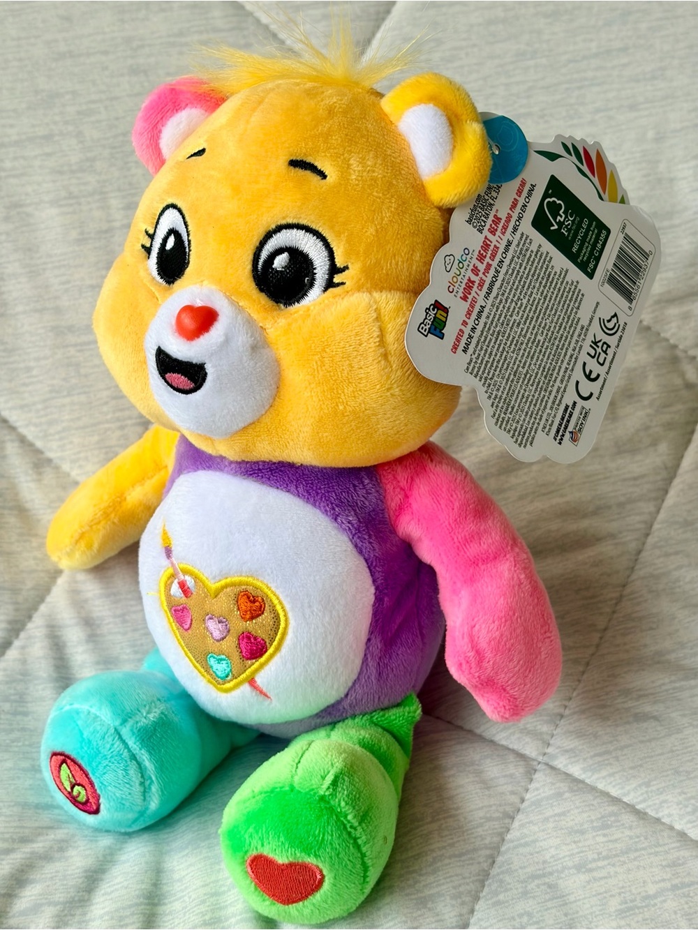 Care Bears (2025) FunSize Sparkle Plush (Eco) “Work Of Heart Bear” 9” Plush/NWT - Picture 5 of 16